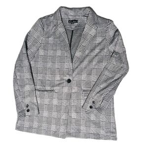 Love Tree Black and White Blazer Womens Size Large Career Wear One Button